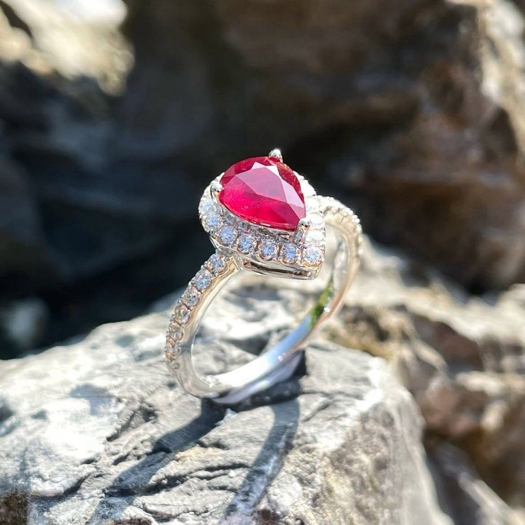 Classic Ruby Diamond Ring (Category: Rings) located in Singapore. Submitted by lovelotsdiamondd (Listing ID 1428470333, Image 2). Description: Lovelotsdiamond Fine Jewellery Classic Ruby Diamond Ring (Free ring alteration) 18k white gold Ruby 1.37 carat (Burma) Diamond 0.47 carat Brand new l Ring size HK13.5 Original Price 9800 sgd Price now 4500 sgd l 3590 usd LLDS-1019 All Enquiries +65 83883777.