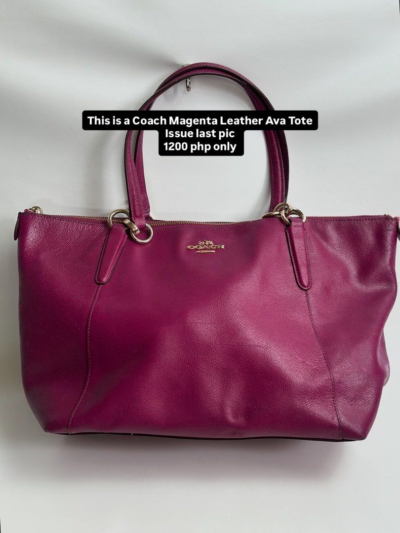 Coach Magenta Leather Ava Tote (Category: Luxury Bags & Wallets) located in Daet. Submitted by thrifthings2018 (Listing ID 1428483015, Image 1). Description: .