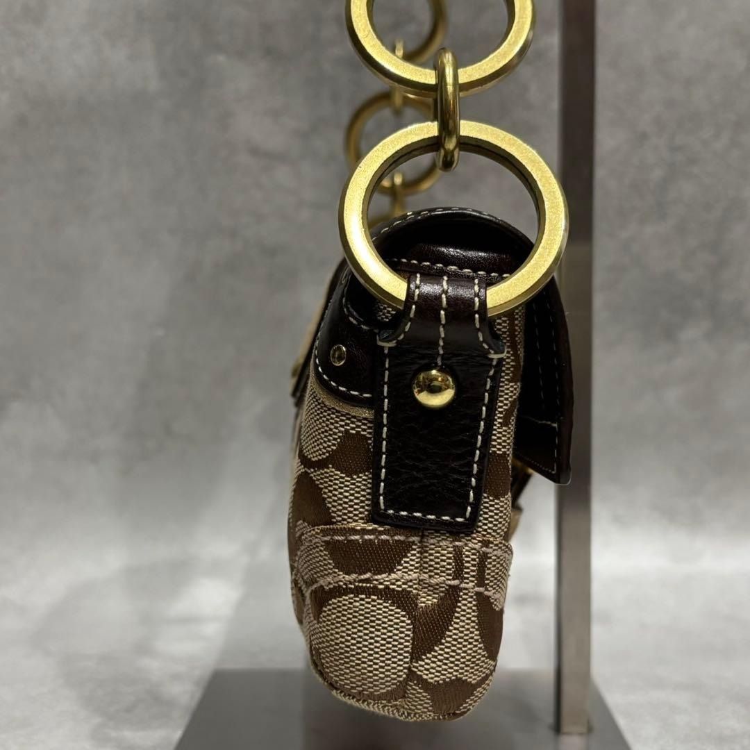 COACH One Shoulder Bag Canvas Signature Studded Hobo Bag Y2K 6422