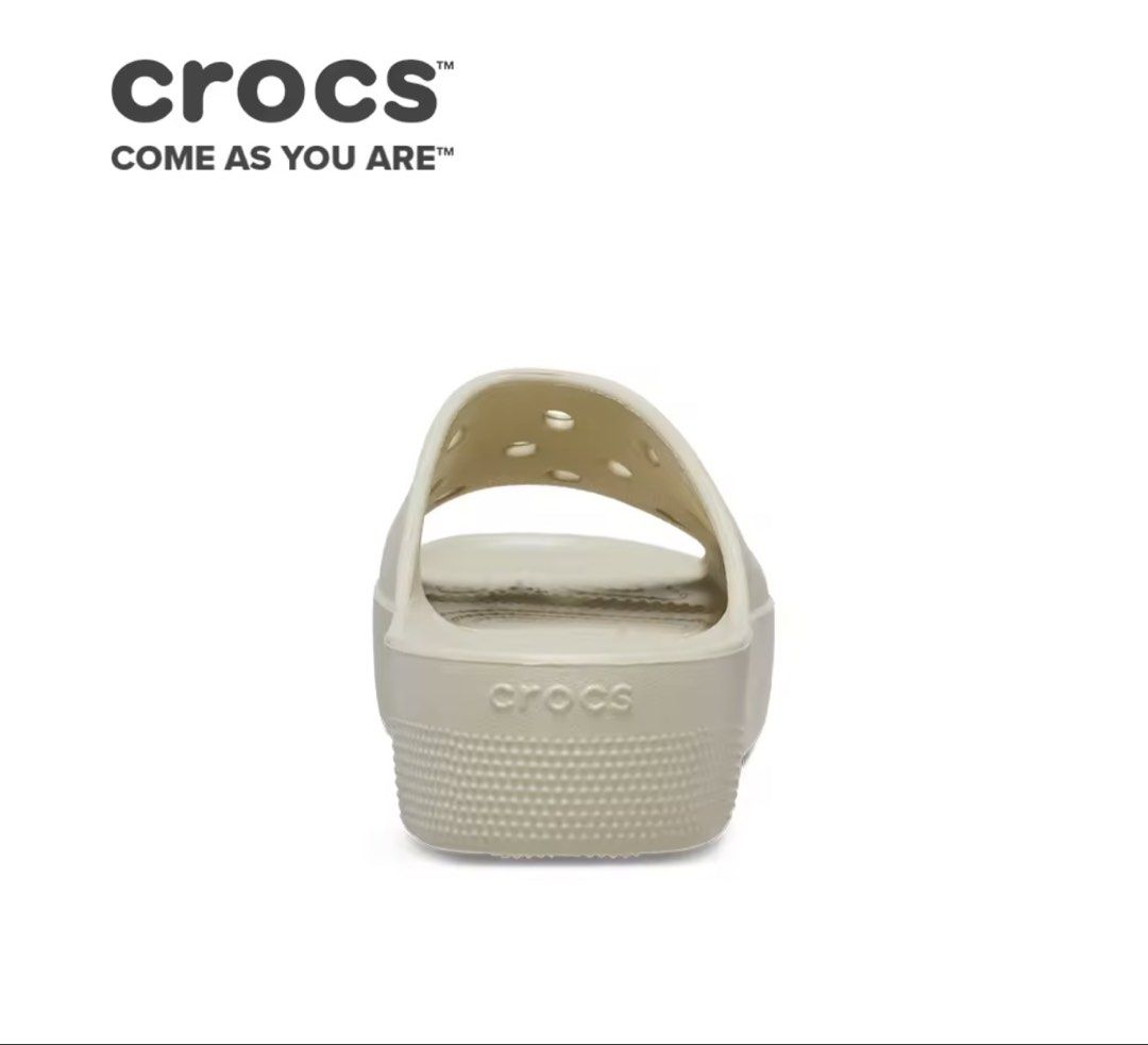 Crocs Women's Classic Platform Slide in Bone (Category: Slippers and slides) located in Manila. Submitted by happylittlekitten (Listing ID 1428451520, Image 3). Description: Authentic Crocs Women’s Classic Platform Slide in color Bone Size:w6 Lightly used Manage your expectation this is preloved item RFS: decluttering Shipping thru lalamove/jny.