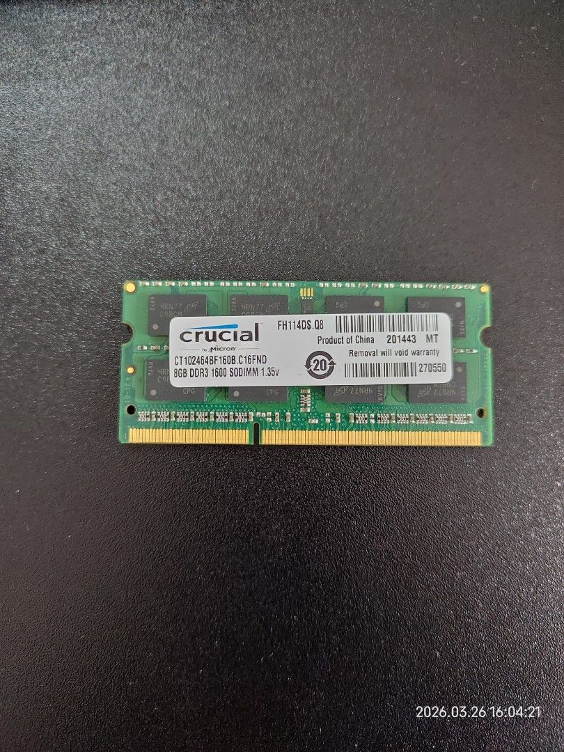 Crucial 8GB DDR3 1600MHz RAM