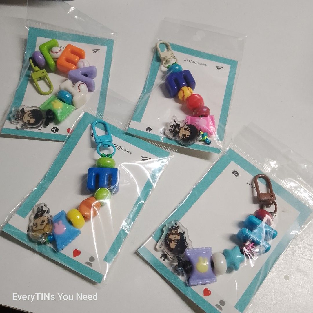 Customized Name Keychains with Anime Charms (Category: Handmade Craft) located in Malabon City. Submitted by everytins_you_need (Listing ID 1428529962, Image 3). Description: personalized keychain with acrylic beads 50,100,150 each 🙂 depends sa design at beads 🙂.