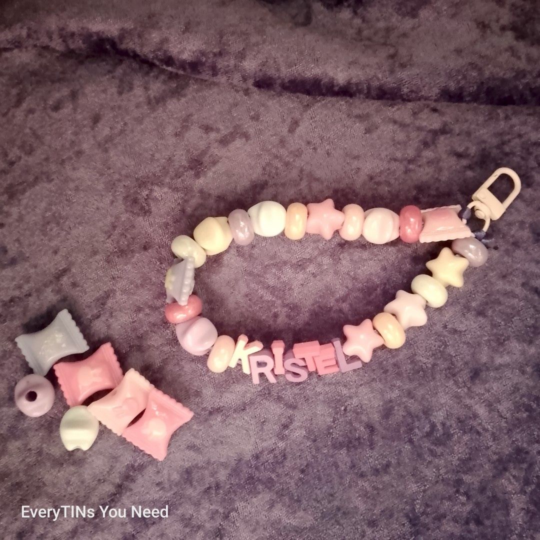 Customized Name Keychains with Anime Charms (Category: Handmade Craft) located in Malabon City. Submitted by everytins_you_need (Listing ID 1428529962, Image 2). Description: personalized keychain with acrylic beads 50,100,150 each 🙂 depends sa design at beads 🙂.