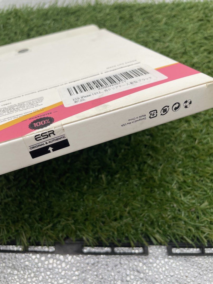 ESR iPhone 12/12 Pro Case and Screen Protector Set (Category: Cases & Sleeves) located in Quezon City. Submitted by eilgaraje (Listing ID 1428443868, Image 3). Description: ESR case and screen protector set for iPhone 12/12 Pro. The set includes a case, screen protector, and cleaning kit. The box indicates superior protection, precision design, and perfect fit. The product is designed in the USA. The color is black. Made in China .