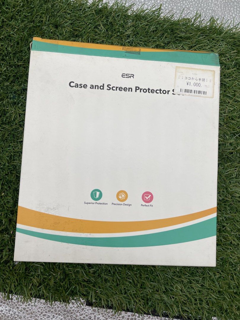 ESR iPhone 12/12 Pro Case and Screen Protector Set (Category: Cases & Sleeves) located in Quezon City. Submitted by eilgaraje (Listing ID 1428443868, Image 1). Description: ESR case and screen protector set for iPhone 12/12 Pro. The set includes a case, screen protector, and cleaning kit. The box indicates superior protection, precision design, and perfect fit. The product is designed in the USA. The color is black. Made in China .