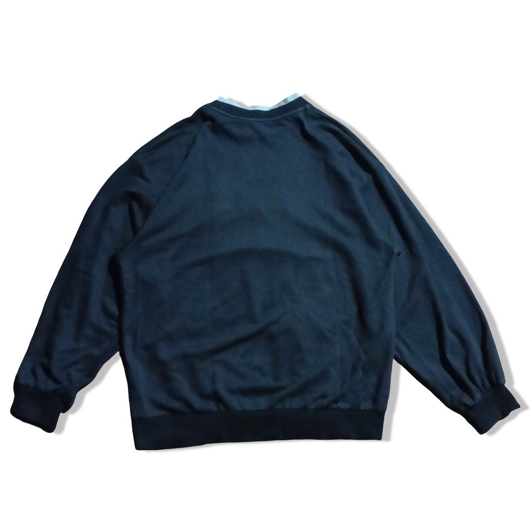 Gosha Rubchinskiy Double Collar Sweatshirt - Black (Category: Coats, Jackets and Outerwear) located in Manila. Submitted by c4pybr (Listing ID 1407593687, Image 2). Description: Length - 27 Width - 22.5 Sleeves - 22 SLIGHTLY NEGO.