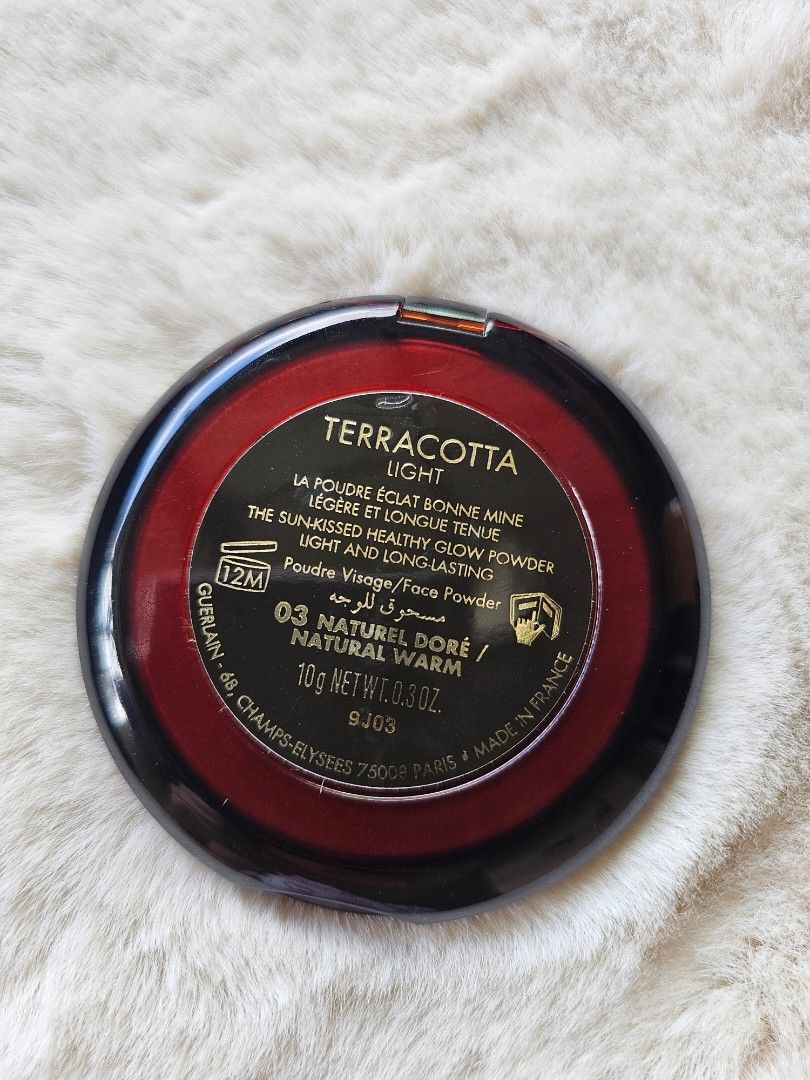 Guerlain Terracotta Light Bronzing Powder 03 (Category: Makeup) located in Mandaluyong City. Submitted by heartallthingspretty (Listing ID 1428439902, Image 3). Description: Guerlain Terracotta Light bronzing powder in shade 03 Natural Warm. The compact includes a mirror. The product is designed to give a sun-kissed glow. It is a light and long-lasting powder. The net weight is 10g / 0.35 oz. Made in France..