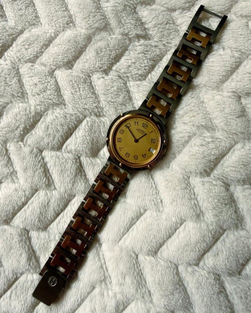 Hermes Clipper (Category: Luxury Watches) located in Quezon City. Submitted by liezl.marie (Listing ID 1428590993, Image 3). Description: Pre- owned H€rme$ Clipper watch, 35mm, a two-tone stainless steel and gold-plated case and bracelet. 32,800 Open for layaway..