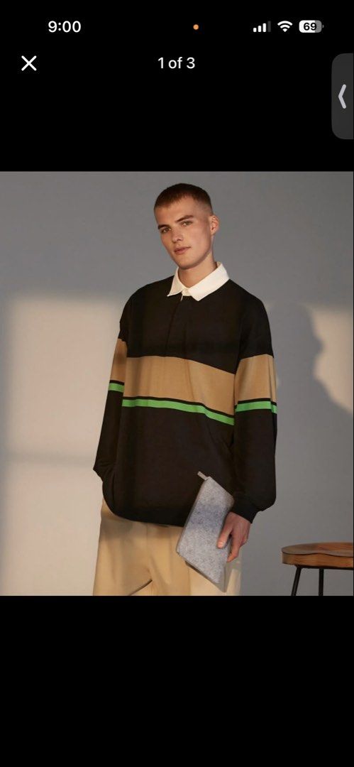 H&M Oversized Fit Rugby Shirt (Category: Tshirts & Polo Shirts ) located in Quezon City. Submitted by mvdelgado (Listing ID 1428077372, Image 1). Description: Need lang ng laba kasi na stock lang sa cabinet.