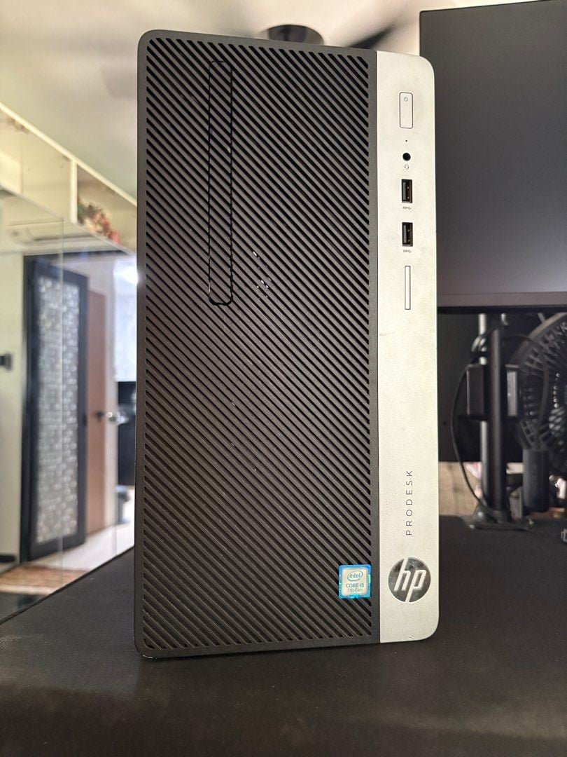 HP ProDesk Business Office WFH School Students HBL Essential Desktop Computer PC CPU Processor intel i5-7500 Storage SSD 256GB + HDD 1TB Ram 8GB DDR4 Nvidia GeForce GT 730 Graphics GPU Windows 11 Pro422425372594032640