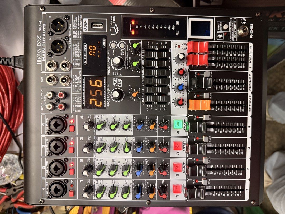 IMIX - Professional Mixer MC4 (Category: Soundbars, Speakers & Amplifiers) located in Manila. Submitted by casioelectronics (Listing ID 1428495305, Image 2). Description: IMIX/Trident BRAND CURVE MIXER4 Model: MC4 4 channel Passive Mixer Brandnew 4 Channel Mixer 256-Bit DSP Effects with 7band Equalizer With Bluetooth and USB Each Channel with Mute Switch PM or visit us at Casio Electronics 524 Evangelista St., Quiapo, Manila.
