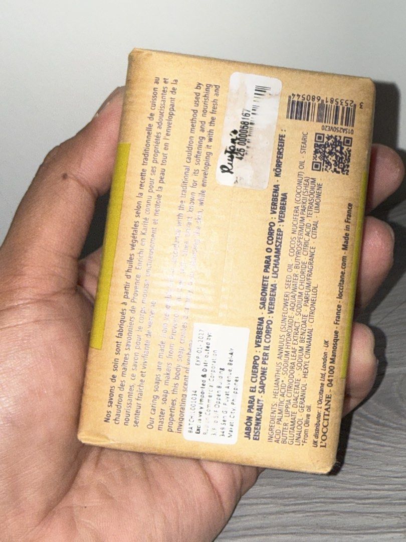 L'Occitane Shea Verbena Extra-Gentle Soap (Category: Bath) located in Quezon City. Submitted by kimdelano (Listing ID 1428563203, Image 3). Description: L’Occitane Shea Butter Extra-Gentle Soap Brand new From rustans.