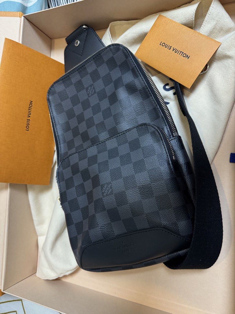 LV Sling Bag (Category: Luxury Bags & Wallets) located in Taguig. Submitted by harrisbadua (Listing ID 1428581131, Image 1). Description: Louis Vuitton Avenue Sling Bag Bought in 2021 Like new Box still in good condition With Receipt Negotiable.