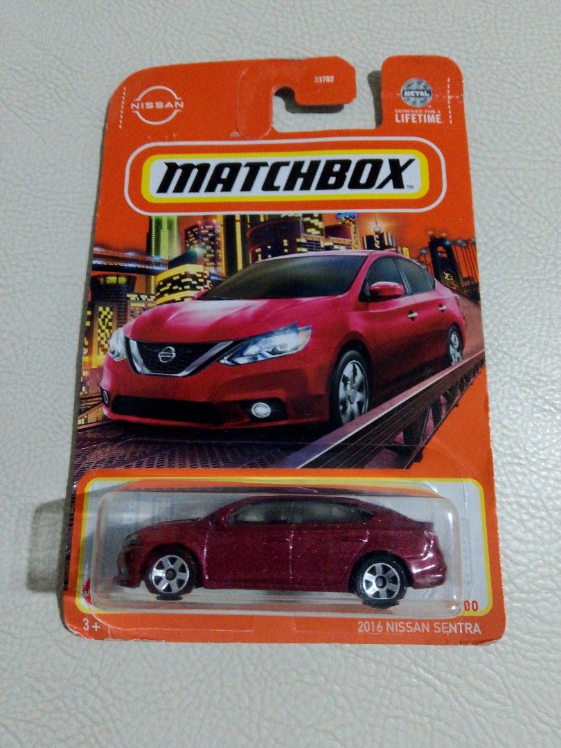 Matchbox 2016 Nissan Sentra (Category: Vehicle & Diecast Models) located in Paranaque City. Submitted by g-books-n-toys (Listing ID 1428560689, Image 1). Description: card has soft corners and crease.