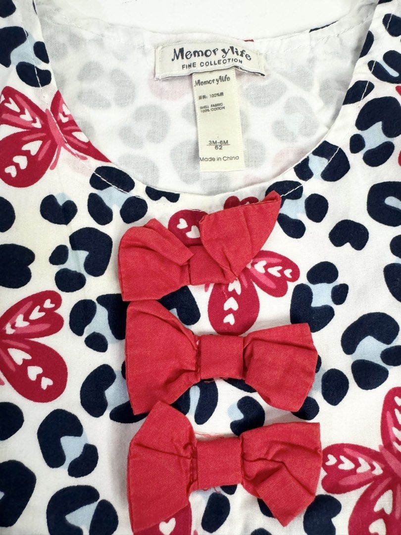 Memory Life Butterfly Print Dress (Category: Babies & Kids Fashion) located in Pasig City. Submitted by tinylittlestore (Listing ID 1428496147, Image 2). Description: Never worn Brand new Soft Cotton Dress Color Red .