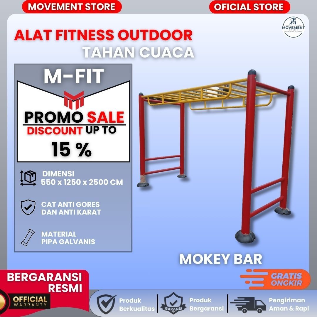 Monkey Bar Alat Olahraga Taman Premium Cat Anti Karat Bahan Berkualitas ...