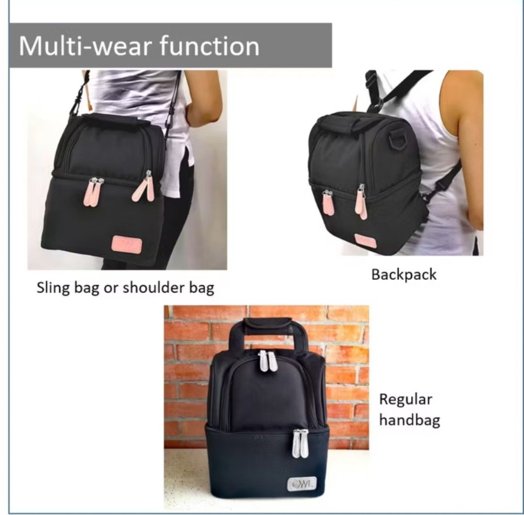 Multi-Wear Insulated Bag (Category: Diaper Bags & Wetbags) located in Bacoor. Submitted by iraphine (Listing ID 1428515071, Image 2). Description: In good condition Multi-way sling/shoulder/backpack insulated bag for breastmilk storage. RFS: Closet decluttering MOP : BPI /PNB /GCASH Shipping fee c /o buyer .