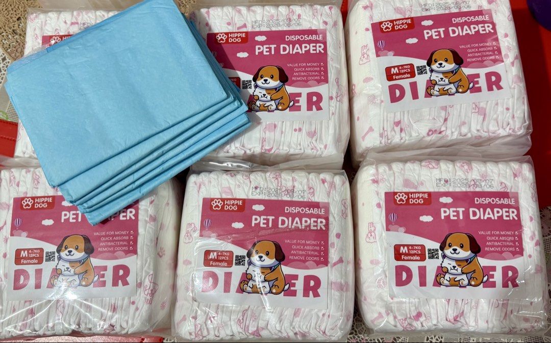 Pet Diaper (Medium - Sealed) (Category: Homes & Other Pet Accessories) located in Manila. Submitted by kvbubb (Listing ID 1428491469, Image 1). Description: - ₱1000 for 6 packs, 12 pcs per pack = 72 pet diapers - Free 6 pcs pee pad - Expiry date: 2028 - Sdd/Jnt/Lbc - Loc: Marikina MM - Gcash as mop.