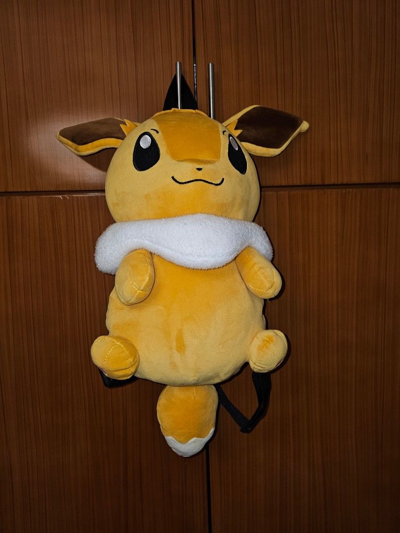 Pokemon Eevee Plush Backpack (Category: Plushies & Soft Toys) located in Mandaluyong City. Submitted by rosecabinet (Listing ID 1428575230, Image 1). Description: bootleg eevee plush backpack 20 inch total length.