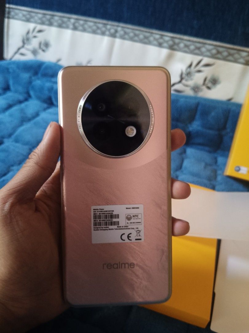 Realme 13+ 5G (Category: Realme) located in Rodriguez. Submitted by ethan_james (Listing ID 1428605932, Image 2). Description: - Realme 13+ 5G - Victory Gold color - Brand new, open box condition - 12/256GB ROM - Complete package included - Meetup, COD, and LBC options available.