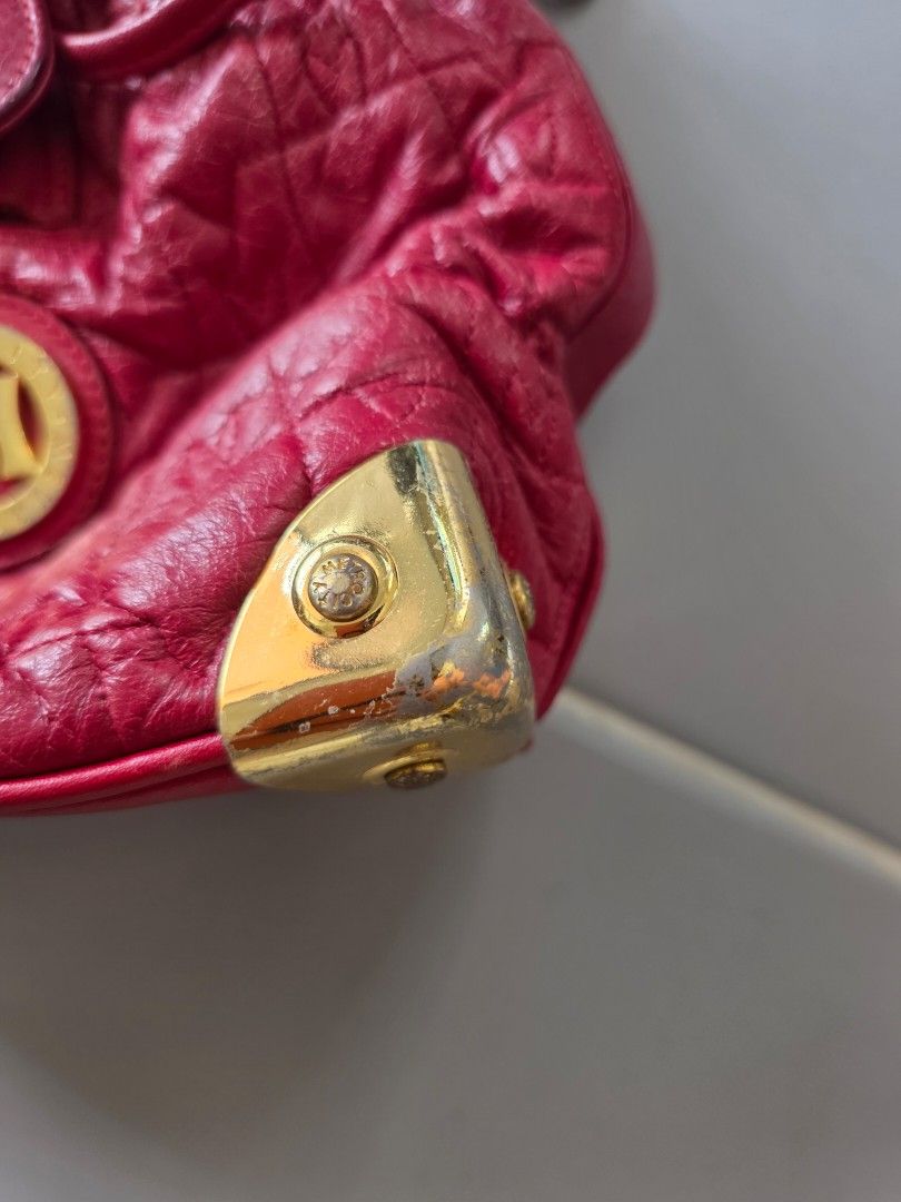 Red Handbag with Gold Accents (Category: Luxury Bags & Wallets) located in Cebu City. Submitted by mtdsala (Listing ID 1428577677, Image 2). Description: Decluttering. Seldom Used. With signs of usage..