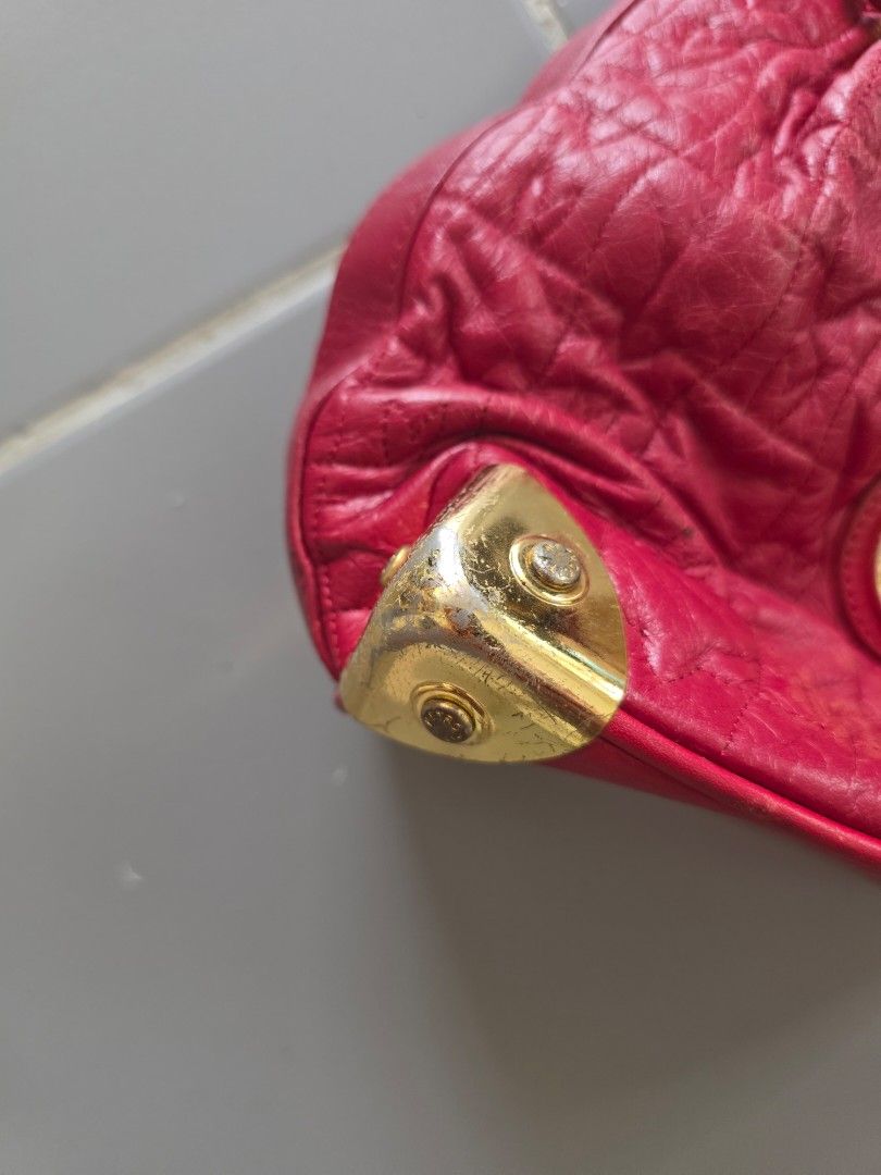 Red Handbag with Gold Accents (Category: Luxury Bags & Wallets) located in Cebu City. Submitted by mtdsala (Listing ID 1428577677, Image 3). Description: Decluttering. Seldom Used. With signs of usage..