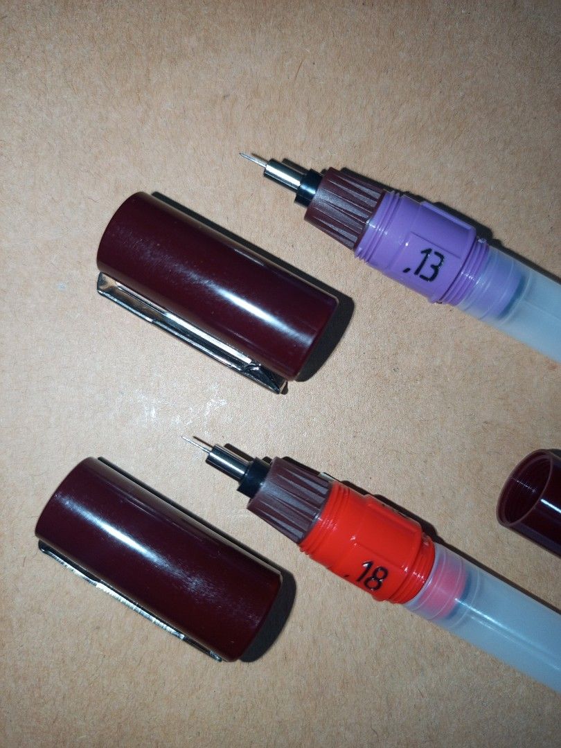 Rotring Isograph Technical Pens (Category: Stationery & School Supplies) located in Manila. Submitted by zee448 (Listing ID 1428503047, Image 3). Description: Selling my brand new Rotring isograph technical pens for 700 each. 1,300 for both. - .13mm - .18mm - ink not included but I can sell my rotring 23ml ink, also brand new..