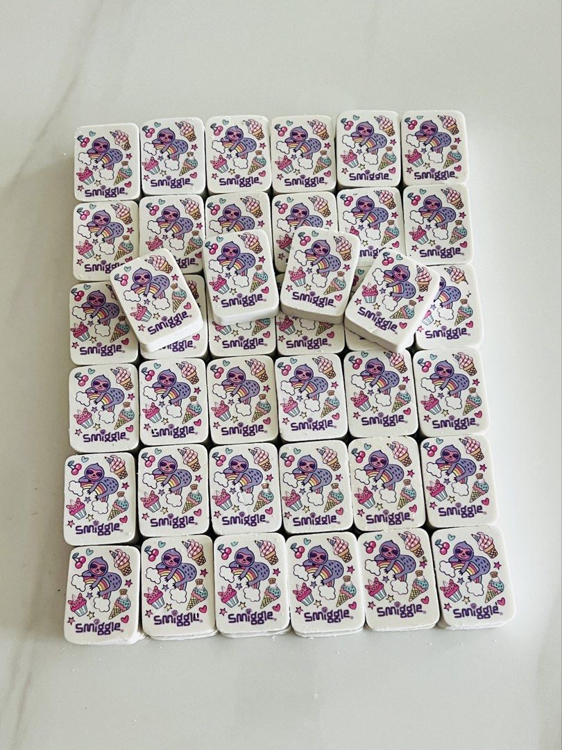 Smiggle School Children’s Erasers (Category: Stationery & School Supplies) located in Singapore. Submitted by keepsakes_mama_shop_sg (Listing ID 1428452201, Image 2). Description: We have 42 erasers in all. All new and unused. Take all for $14. Each is less than $0.35 ! Great to give as part of the party goodies or as a small reward etc. .