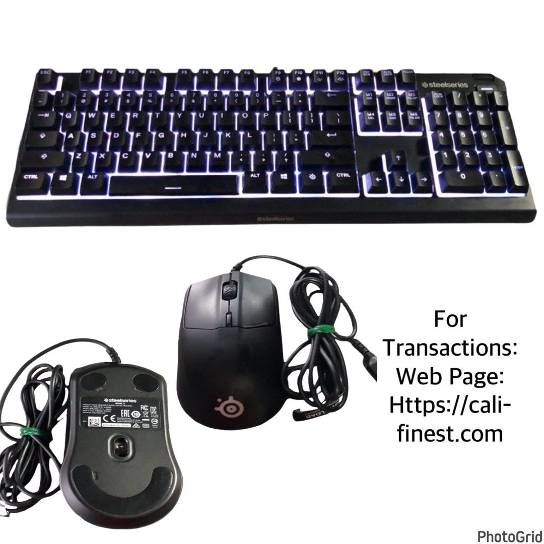 SteelSeries Apex 3 TKL gaming keyboard and Mouse (Category: Computer Keyboard) located in Pasig City. Submitted by califinestcollectibles (Listing ID 1428506810, Image 1). Description: SteelSeries Apex 3 TKL gaming keyboard and Mouse EL#552 Keyboard (Model No: KB-00014) Mouse (Model No: M-00018) No Box Issue: Plss see in the photos posted Original/Authentic From USA Actual and Detailed Pictures are Posted Pick Up at One Oasis condominium ortigas 