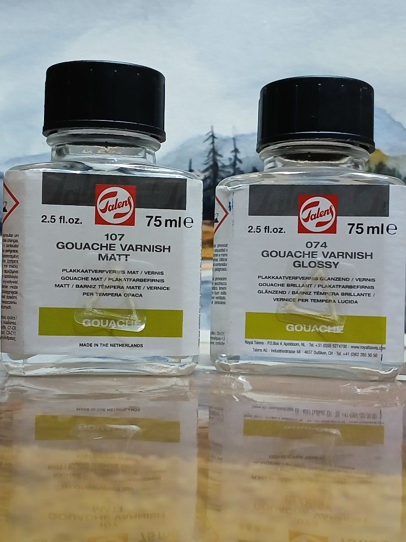 Talens Gouache Varnish - Matt & Glossy (Category: Art & Prints) located in Mandaluyong City. Submitted by milodadoug (Listing ID 1428574987, Image 1). Description: Gouache Varnish pwede din sa Watercolor. 800 take all. Last price posted. Matte is 98%full. Gloss 99% full. See photos. TIP: Mix both for satin finish. Buyer will book courier and shoulder SF. Pick-up Mandaluyong area..