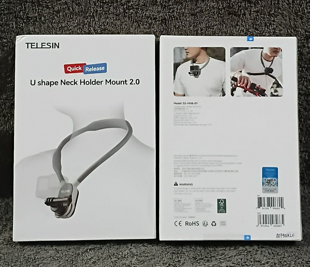 TELESIN U shape Neck Holder Mount 2.0 (Category: Mounts & Holders) located in Manila. Submitted by cutieava (Listing ID 1428604118, Image 2). Description: Capture every moment hands-free with the TELESIN Quick Release U-Shape Neck Holder Mount 2.0—your perfect companion for vlogging, travel, and everyday adventures! Designed for comfort and stability, this ergonomic U-shaped neck mount sits securely around your neck, letting you record immersive 