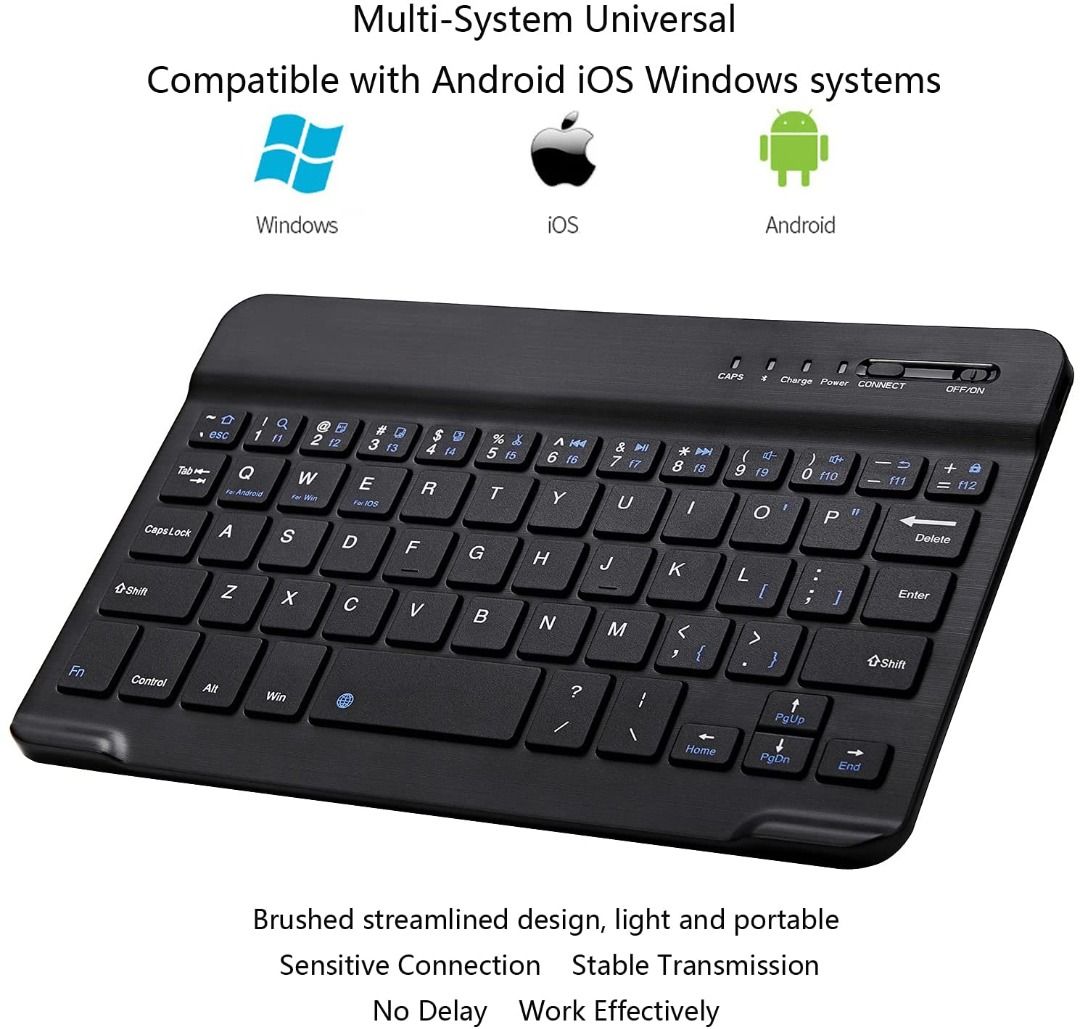 Ultra-Slim Bluetooth Keyboard Portable Mini Wireless Keyboard ...