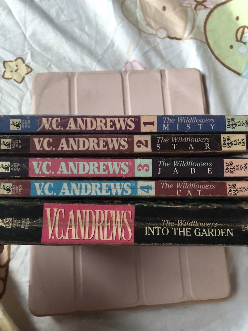 V.C. Andrews THE WALLFLOWERS MINISERIES (Category: Storybooks) located in Manila. Submitted by 102598iris (Listing ID 1428441015, Image 1). Description: THE WALLFLOWERS MINISERIES Misty - 75 Star - 75 Jade - 75 Cat - 75 Into the Garden — 150 To all V.C. ANDREWS reader’s collectors and avid fan I started reading VCA when I was in college for my book report since then I love it collect them ALL I go to BS to Book Sale Mall to National BS just to fi