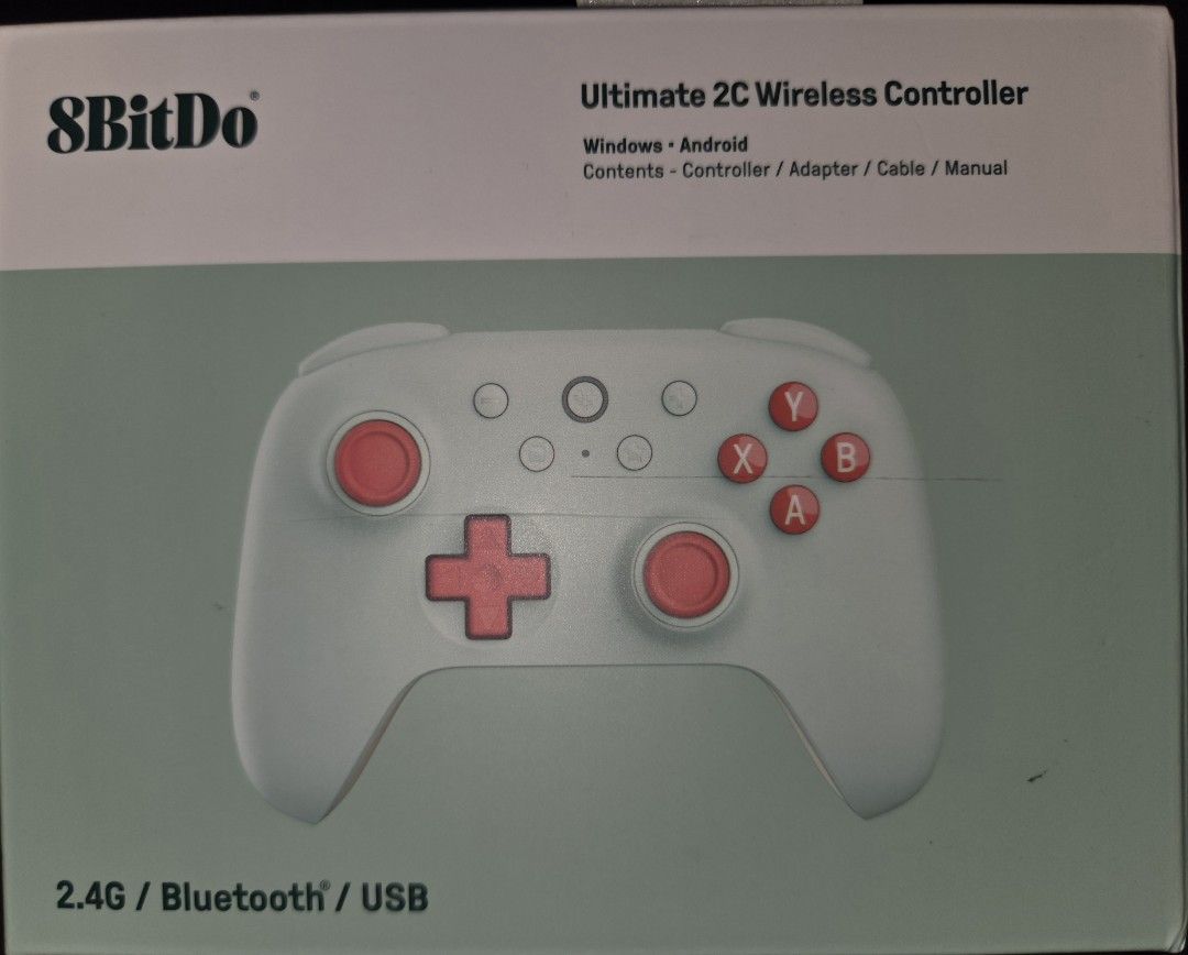 8BitDo Ultimate 2C Wireless Controller (Category: Controllers) located in Singapore. Submitted by justsellleh (Listing ID 1428761781, Image 1). Description: Brand new 8BitDo Ultimate 2C Wireless Controller. Compatible with Windows and Android. Comes with controller, adapter, cable, and manual. Features 2.4G and Bluetooth connectivity..