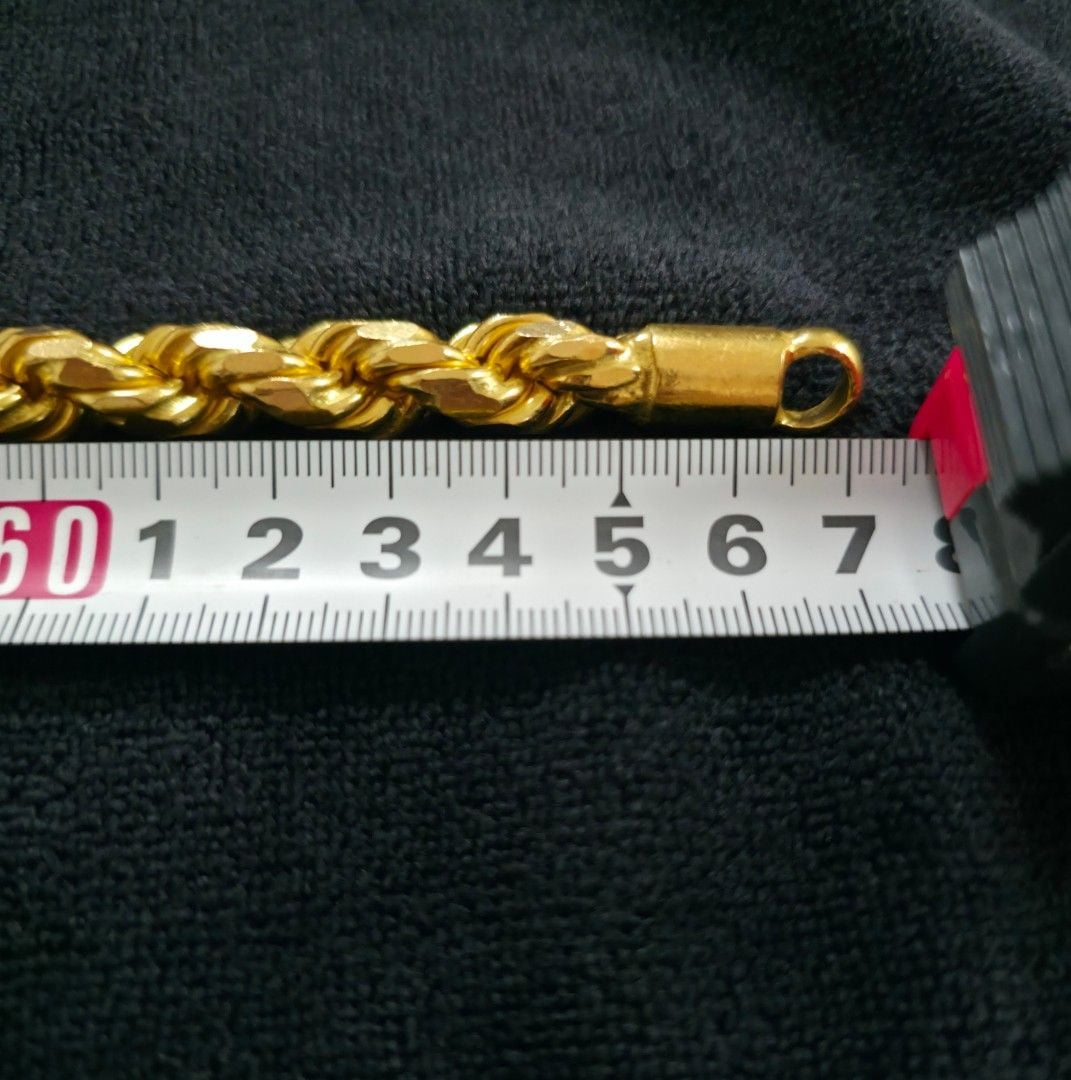 916 Solid Gold Rope Chain 502.9 gram, Men's Fashion, Watches ...