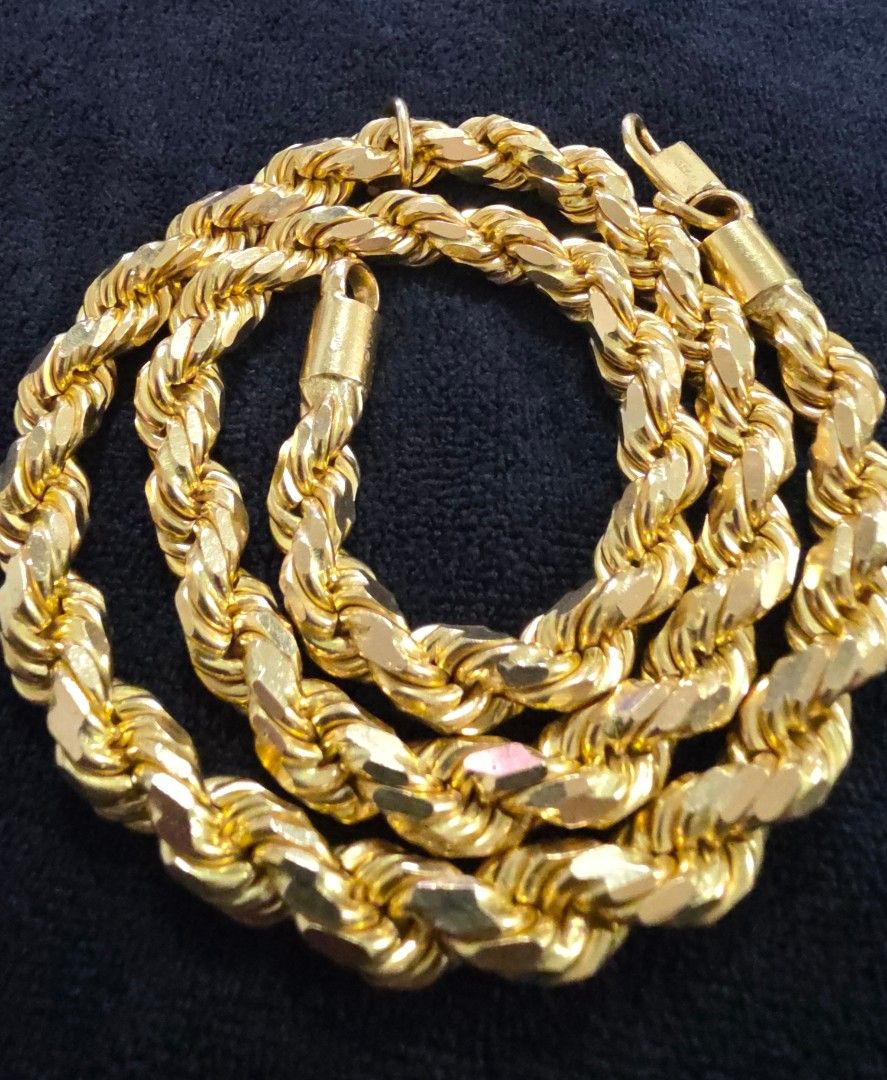 916 Solid Gold Rope Chain 502.9 gram, Men's Fashion, Watches ...