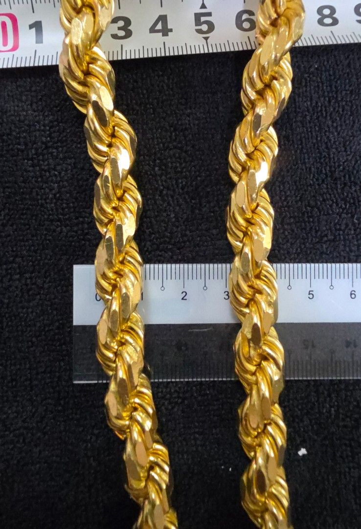 916 Solid Gold Rope Chain 502.9 gram, Men's Fashion, Watches ...