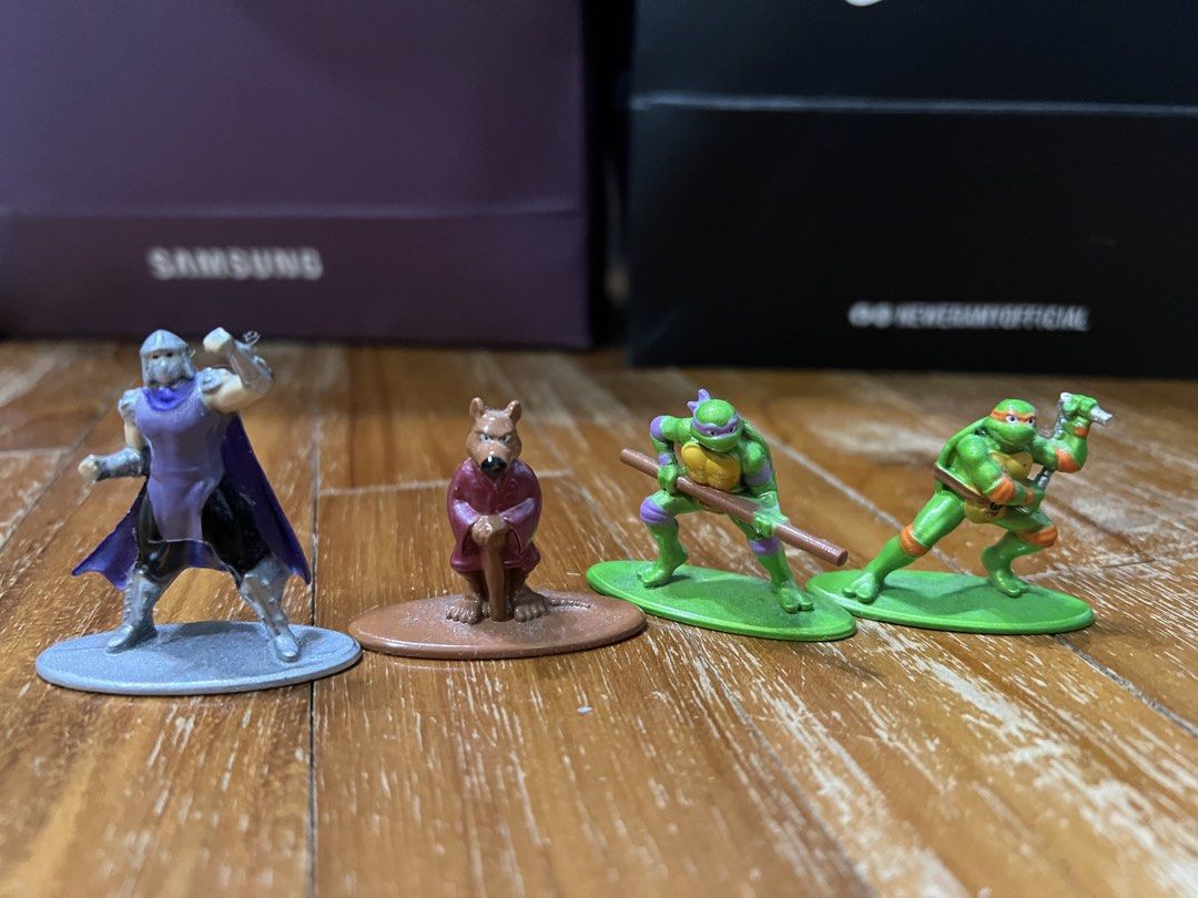 Assorted items (Category: Designer & Blind Box Toys) located in Singapore. Submitted by passion_collector (Listing ID 1428641450, Image 3). Description: 1) Pokémon game cards / tokens - All for $20 2) Pop Mart Molly Annabelle - $20 3) Pop Mart Windbell - both for $30 - Goodnight baby - At your service 4) Diecast TMNT - All for $20 - Shredder - Splinter - Donatello - Michelangelo 5) FUTU Family Knight - $20 6) DUDU Mini Fun Orange - $15 What you s