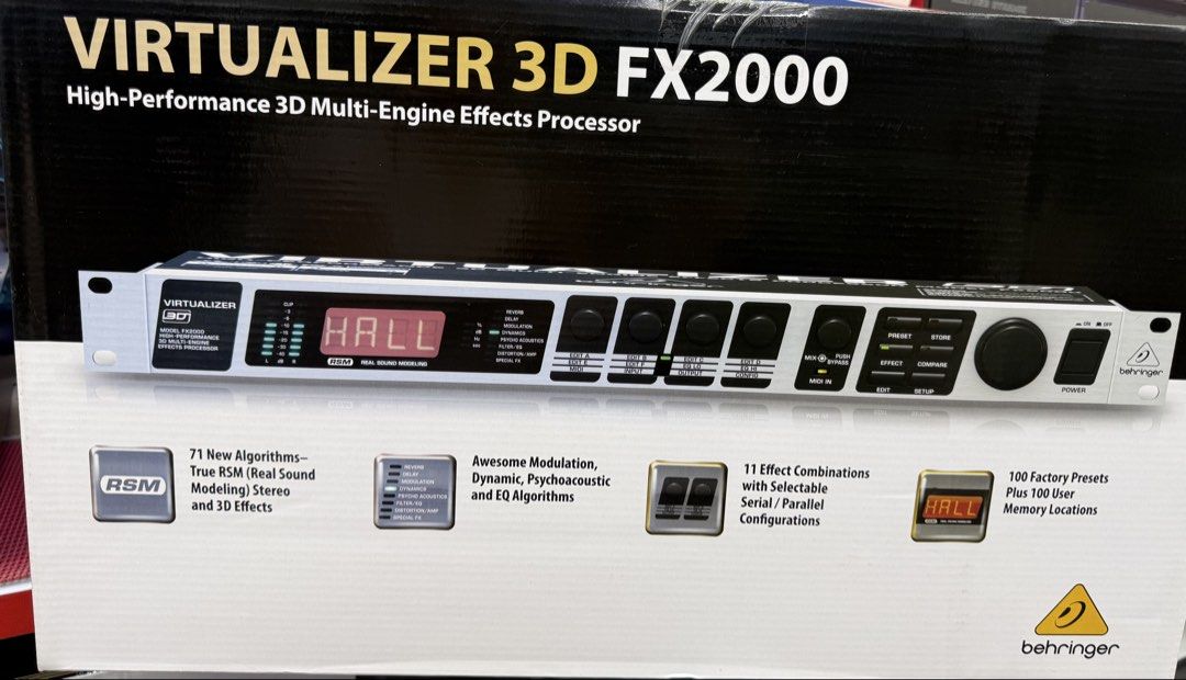 Behringer Virtualizer 3D FX2000 Effects Processor (Category: Other Audio Equipment) located in Singapore. Submitted by djmusicshop (Listing ID 1428673204, Image 1). Description: Brand new with warranty .