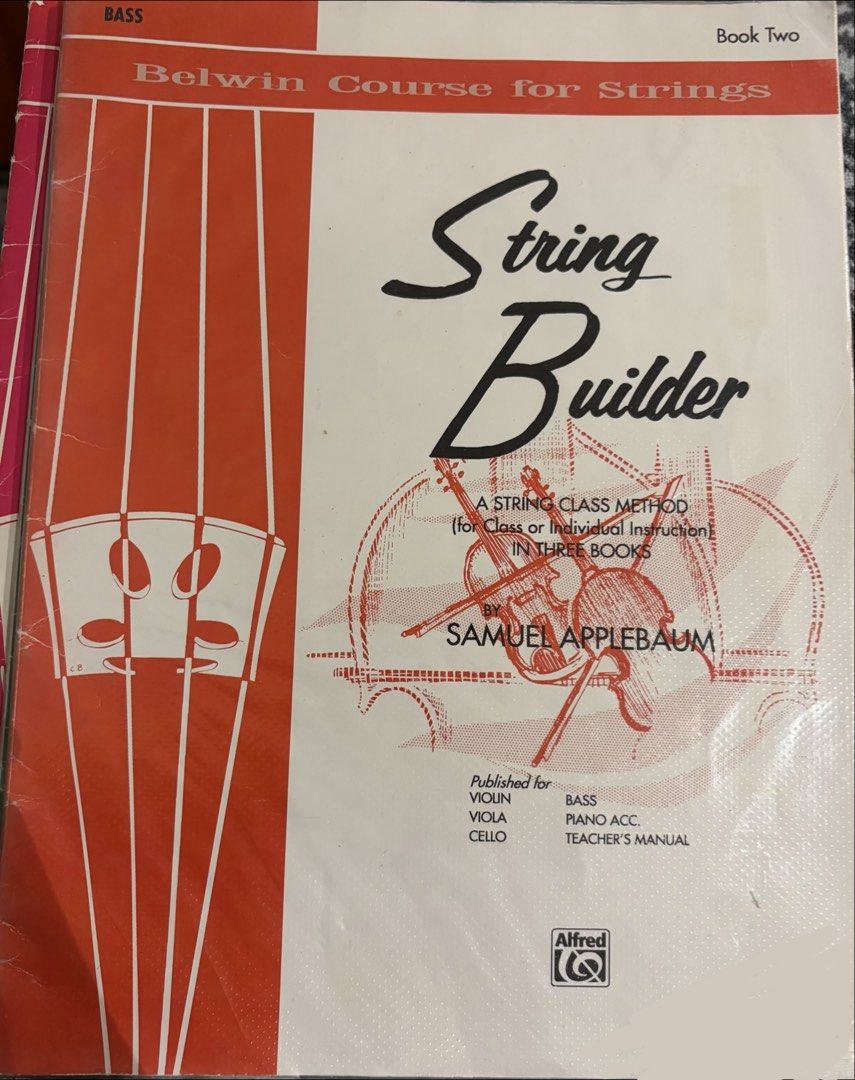 Belwin String Builder Book Two （分類：教科書）位於 Hong Kong。 由 lianely 提交（商品編號 1428754031，圖片 1）。簡介： Copy of the Belwin Course for Strings String Builder Book Two. It is a string class method for class or individual instruction in three books. Published for Violin, Viola, Cello, Bass, Piano Acc, and Teacher's Manual. Written by Samuel Applebaum.。