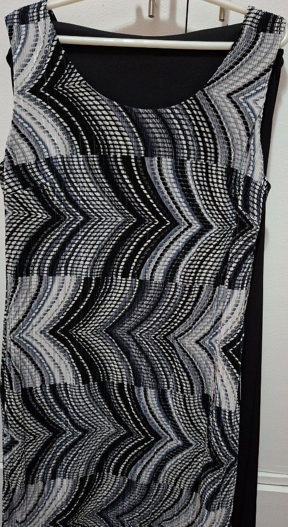 Black Dress with Cardigan (Category: Dresses) located in Quezon City. Submitted by ktin20 (Listing ID 1428711276, Image 2). Description: Elegant dress with inner sleeveless dress attached to the black long cardigan. The dress has a round neckline. The dress and cardigan are made of a smooth, likely lightweight fabric..