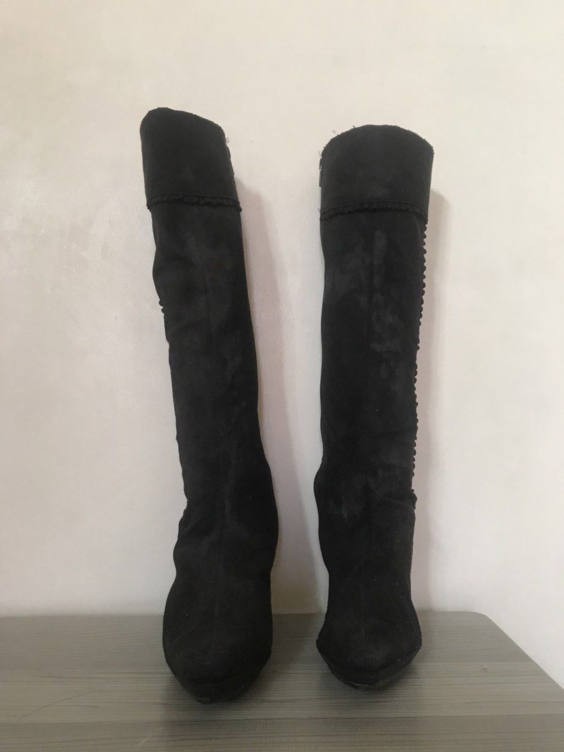 Black Suede Boots - Made in Japan (Category: Boots) located in Pasig City. Submitted by mieldecluttersss (Listing ID 1428651617, Image 1). Description: doesnt fit me anymore.