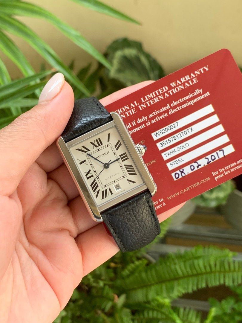 Cartier Tank Solo XL (Category: Luxury Watches) located in Manila. Submitted by mpkronos_official (Listing ID 1428640483, Image 1). Description: Tank Solo XL ref.W5200027 Automatic Comes with Guarantee Card Good as brand new 195,000 only Disclaimer: MPKronos is not affiliated with any of the brands featured. Copyrights and trademarks solely belong to the respective owners..