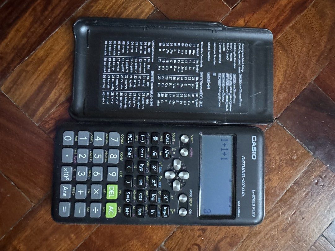 Casio Fx-570ES Plus Calculator (Category: Office & Business Technology) located in Quezon City. Submitted by ekim202 (Listing ID 1428689000, Image 3). Description: Only used during board exam and review season. Warrant seal attached at the back.