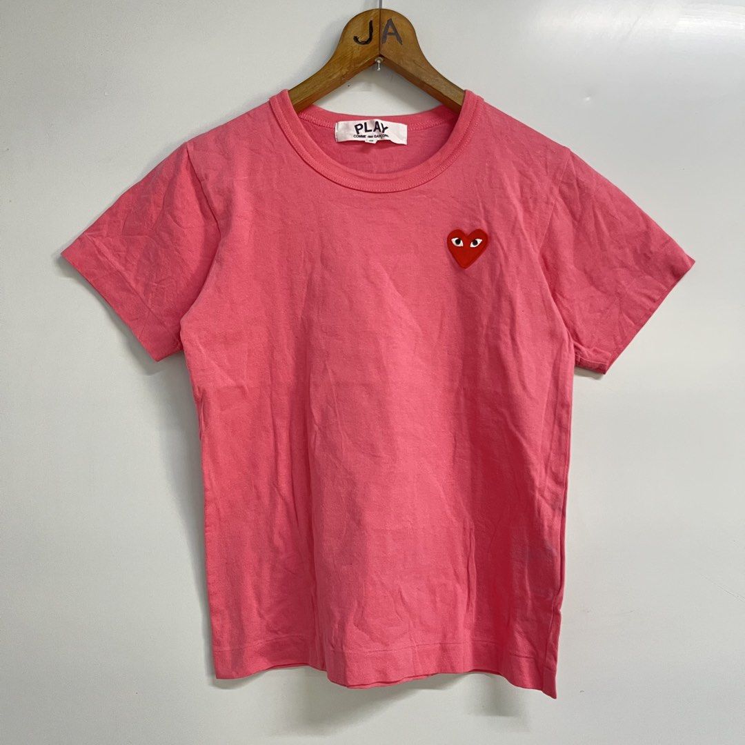 Comme des Garcons - Play Heart Patch Tee (Category: Shirts) located in Batangas. Submitted by wornwear.ph (Listing ID 1428626295, Image 2). Description: Comme des Garcons - Play Heart Patch Tee Pink Small Width 16 inches Length 21” Excellent condition 1,280 only .