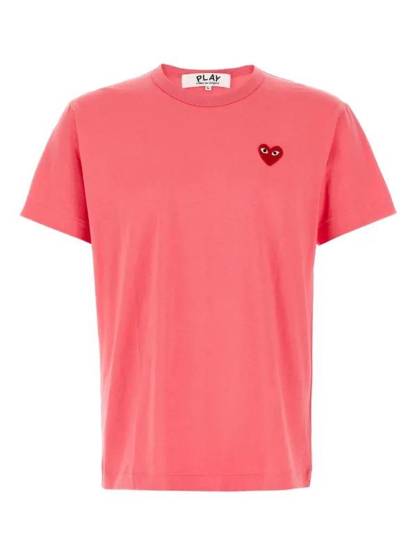 Comme des Garcons - Play Heart Patch Tee (Category: Shirts) located in Batangas. Submitted by wornwear.ph (Listing ID 1428626295, Image 1). Description: Comme des Garcons - Play Heart Patch Tee Pink Small Width 16 inches Length 21” Excellent condition 1,280 only .