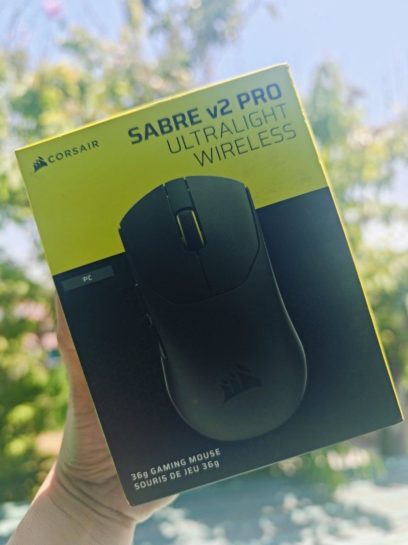Corsair Sabre V2 Pro Ultralight Wireless Mouse (Category: Mouse & Mousepads) located in Binangonan. Submitted by live.bukobeybe (Listing ID 1428723368, Image 1). Description: FOR SALE! Corsair Sabre V2 Pro Ultralight Wireless gaming mouse. THIS IS BRAND NEW AND SEALED. It features 33K DPI precision, 8KHz low-latency wireless connectivity, and customized switches. It has up to 70 hours of battery life. online price is around 7k. slightly negotiabl