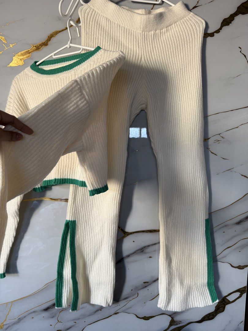 Cream Knit Sweater and Pants Set (Category: Sets or Coordinates) located in Marikina City. Submitted by declutter_keni24 (Listing ID 1428696704, Image 3). Description: With fit s-m Stretch fabric Bought this in Shein Japan very premium yung quality ng tela Used once for photoshoot lng Minor issue I think sa hanger🥲 Pm for ww .