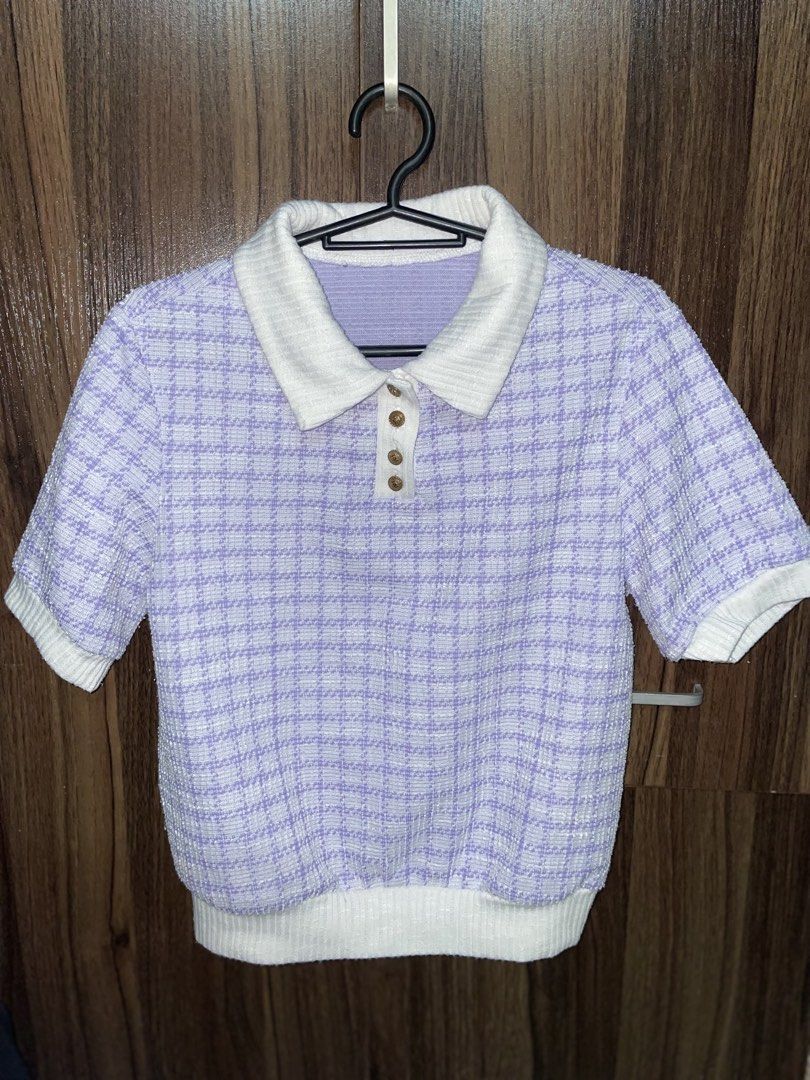 Dazy Purple Tweed Top (Category: Blouses) located in Marikina City. Submitted by declutter_2026 (Listing ID 1428720370, Image 2). Description: Can fit small - med.