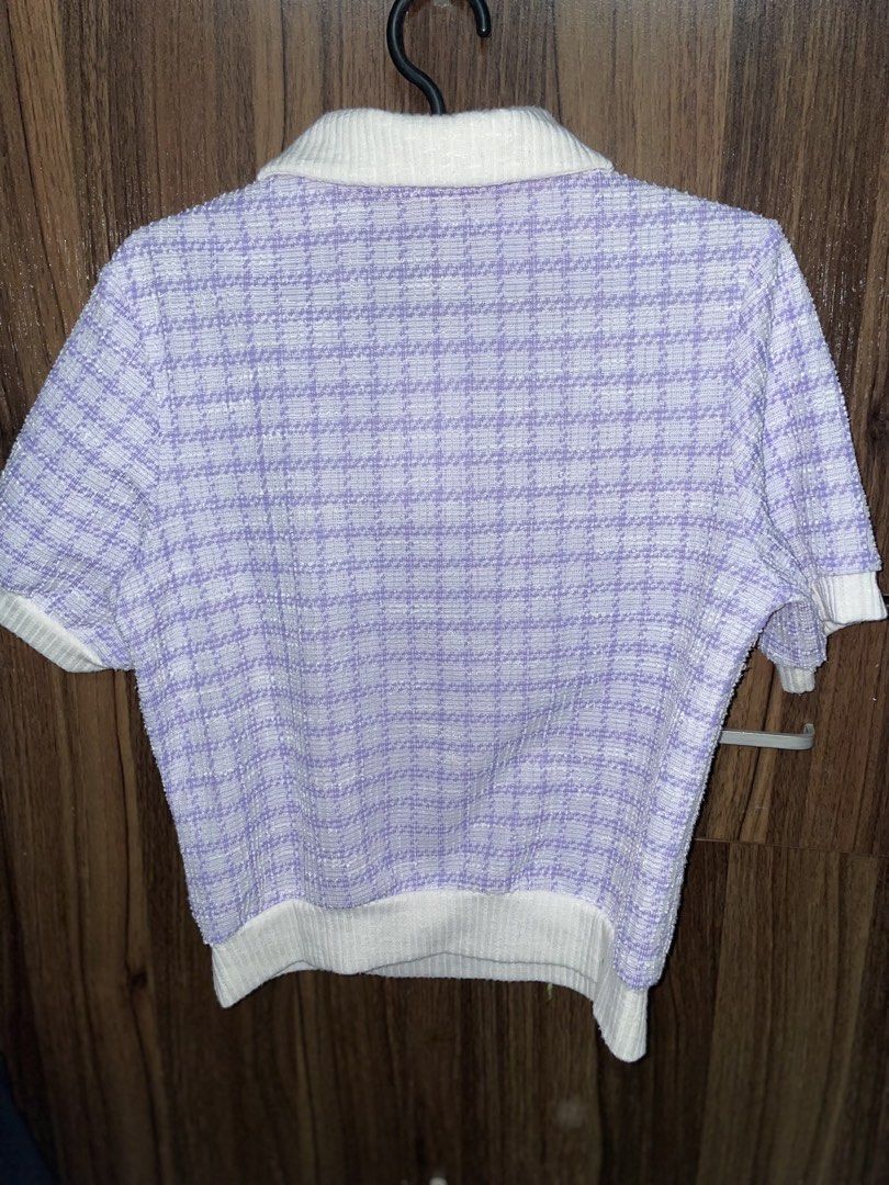 Dazy Purple Tweed Top (Category: Blouses) located in Marikina City. Submitted by declutter_2026 (Listing ID 1428720370, Image 3). Description: Can fit small - med.